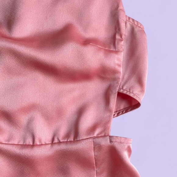 PrettyLittleThing Pink Satin Mini Dress NWT Size 6 Y2K Coquette Style - Picture 2 of 7